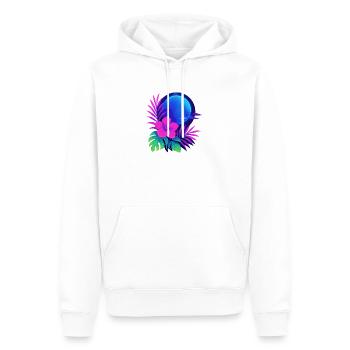 Neon Tropic Moon - Männer Premium Bio Hoodie - Weiß - Vorne - Nico (187cm)