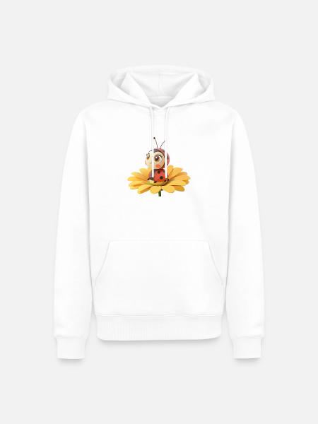Cute ladybug on a flower - Men’s Premium Organic Hoodie - white