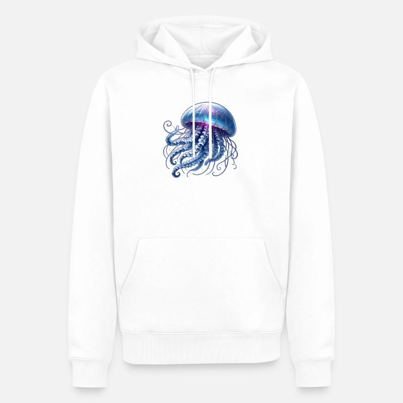 Conception de méduse - Sweat à capuche Premium bio Homme - blanc