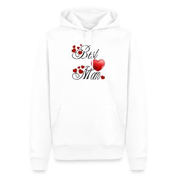 Beste Mama, Kalligraphie mit roten Herzen - Männer Premium Bio Hoodie - Weiß - Vorne - Nico (187cm)