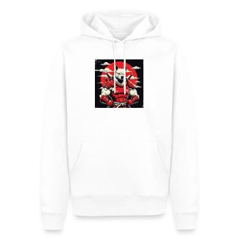 Samurai Dog Guardian - Men’s Premium Organic Hoodie - white - Front - Nico (187cm)