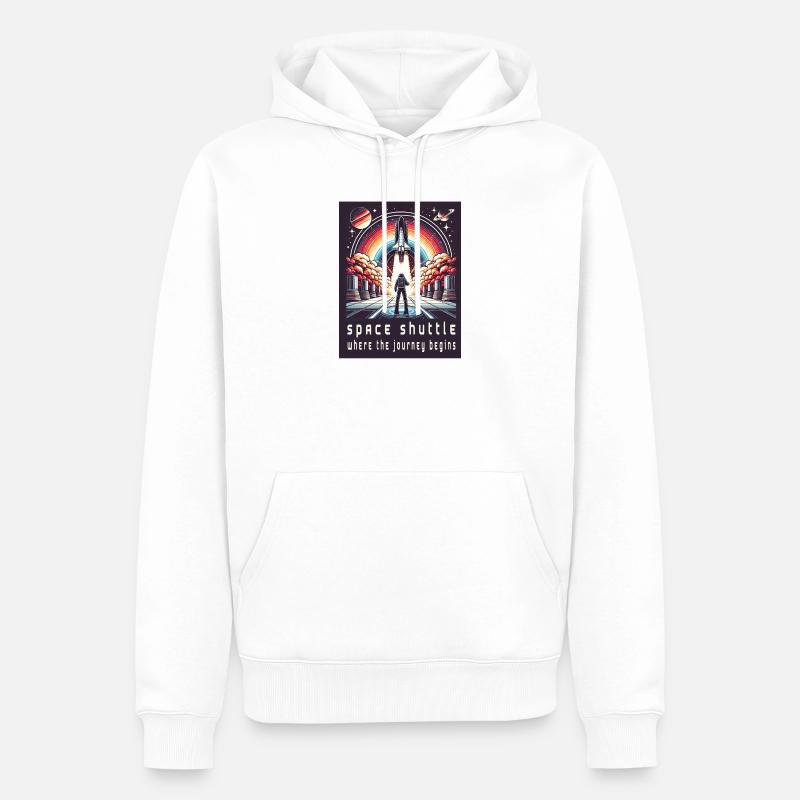 Space Shuttle - Die Reise beginnt - Männer Premium Bio Hoodie - Weiß