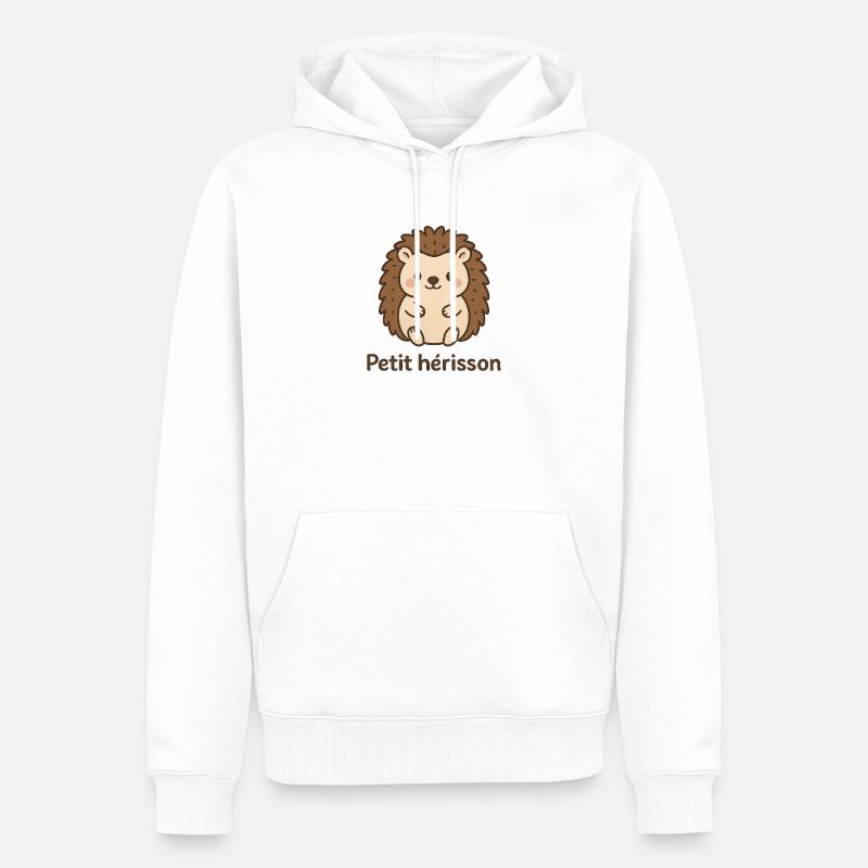 hérisson mignon "Petit hérisson" - Sweat à capuche Premium bio Homme - blanc