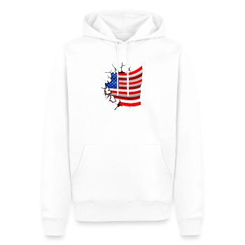 Flagge der Vereinigten Staaten - USA - Flagge Broken Desi - Männer Premium Bio Hoodie - Weiß - Vorne - Nico (187cm)