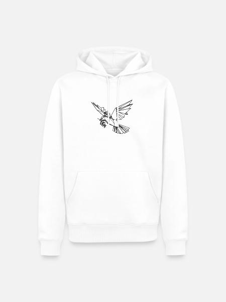 Die Origami Friedenstaube mit Ölzweig - Männer Premium Bio Hoodie - Weiß