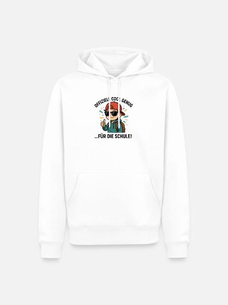 Einschulung 2025 - Cool genug fuer die Schule - Männer Premium Bio Hoodie - Weiß