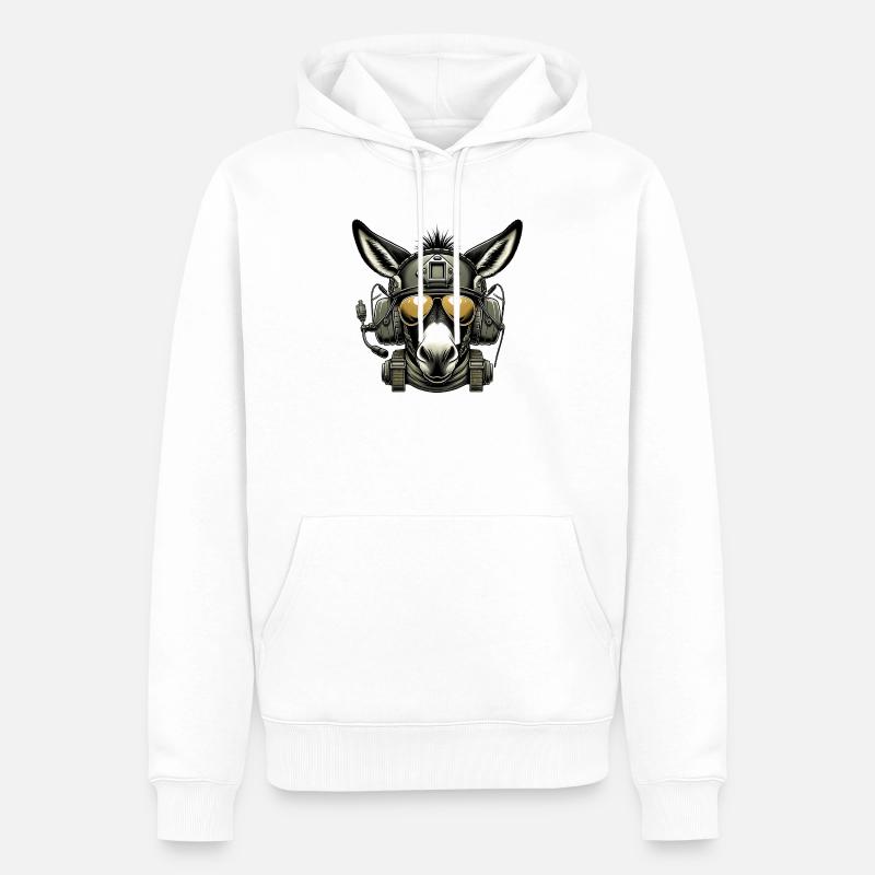 Conception militaire de l’âne - Sweat à capuche Premium bio Homme - blanc