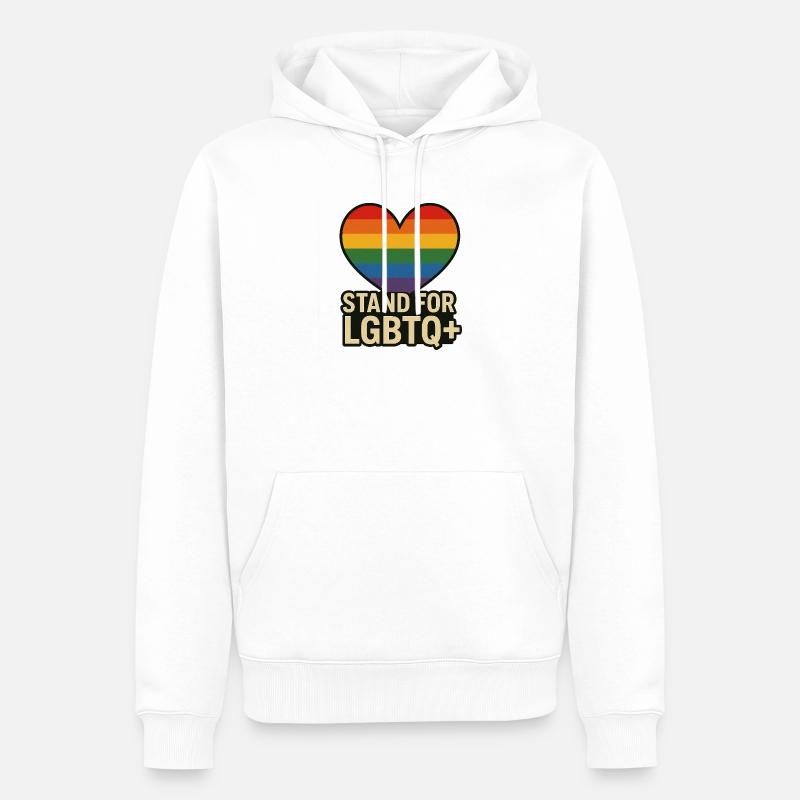 Pride Heart LGBT Support-Design - Männer Premium Bio Hoodie - Weiß