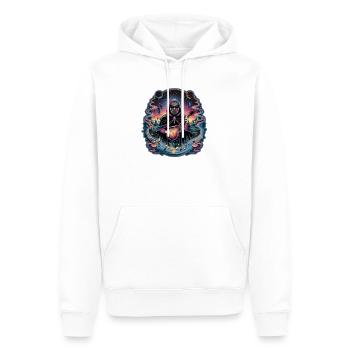 Mystischer Astronaut Musiker Illustration - Männer Premium Bio Hoodie - Weiß - Vorne - Nico (187cm)