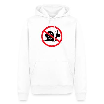 Panneau d'interdiction d'escargots sans préavis - Sweat à capuche Premium bio Homme - blanc - Devant - Nico (187cm)