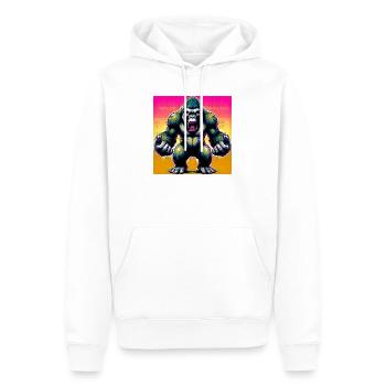 gorille - Sweat à capuche Premium bio Homme - blanc - Devant - Nico (187cm)