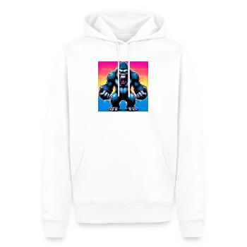 gorille - Sweat à capuche Premium bio Homme - blanc - Devant - Nico (187cm)
