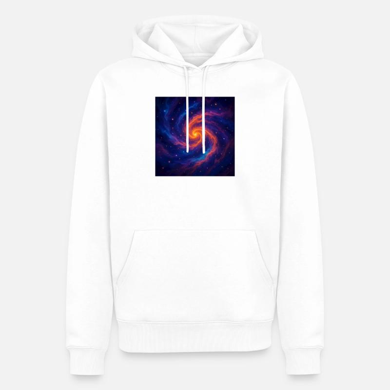 Vortex galactique dans l’espace - Sweat à capuche Premium bio Homme - blanc