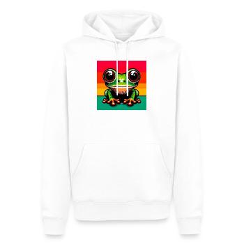grenouille - Sweat à capuche Premium bio Homme - blanc - Devant - Nico (187cm)