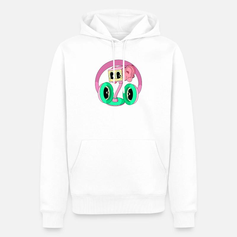FREQUENZ - Männer Premium Bio Hoodie - Weiß