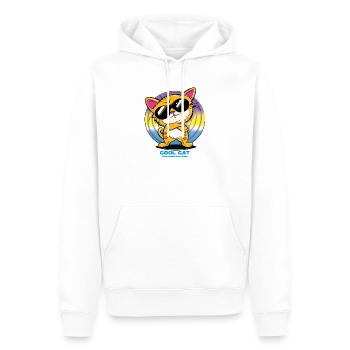 Cool Cat with Sunglasses - Men’s Premium Organic Hoodie - white - Front - Nico (187cm)