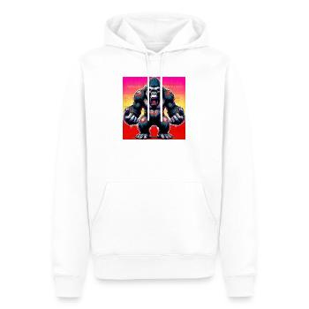 gorille - Sweat à capuche Premium bio Homme - blanc - Devant - Nico (187cm)