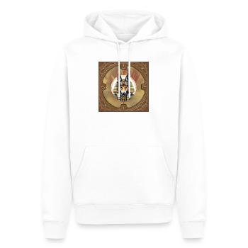 Steampunk Pharaoh Fox - Men’s Premium Organic Hoodie - white - Front - Nico (187cm)