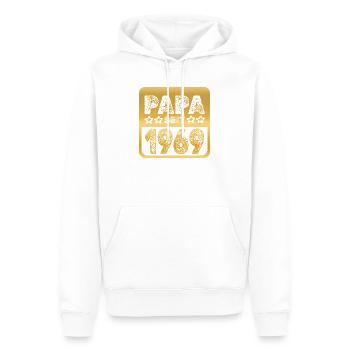 Papa 1969 - Sweat à capuche Premium bio Homme - blanc - Devant - Nico (187cm)