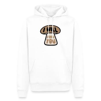 Pilz I Will Find You Lustig Humor Spruch - Männer Premium Bio Hoodie - Weiß - Vorne - Nico (187cm)