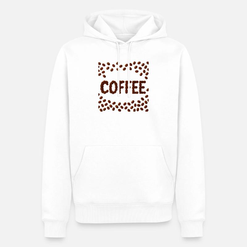 Grains de café Word Design - Sweat à capuche Premium bio Homme - blanc