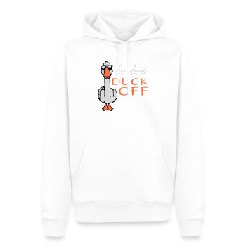 Gans Live Laugh Duck Off Sonnenbrille Mittelfinger - Männer Premium Bio Hoodie - Weiß - Vorne - Nico (187cm)