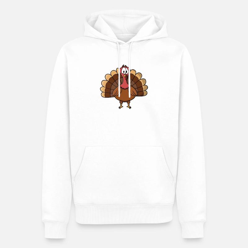 Dinde à queue large - Sweat à capuche Premium bio Homme - blanc