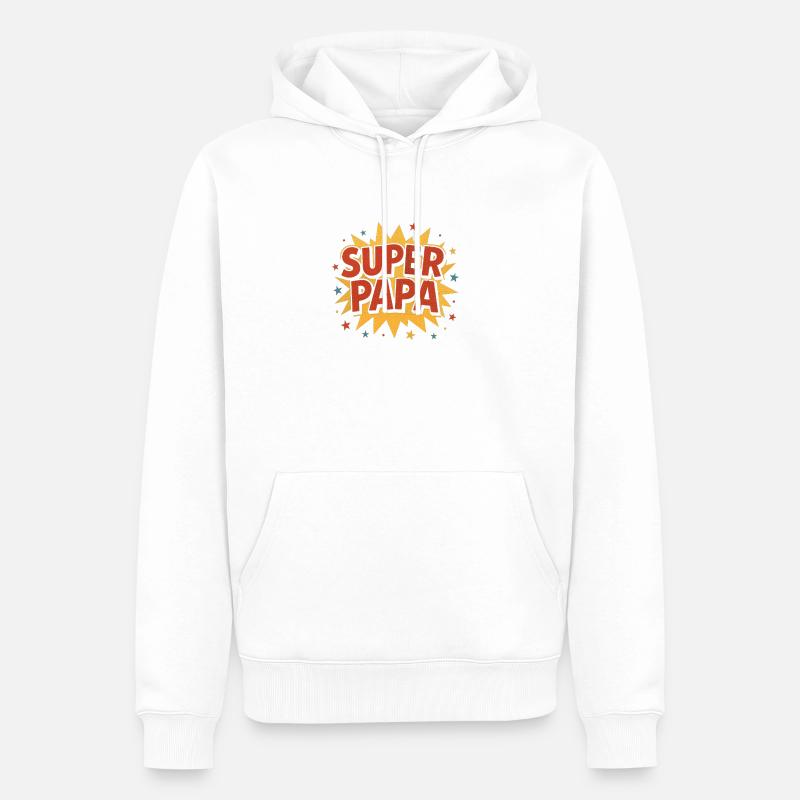 Super Papa Comic Explosion - Männer Premium Bio Hoodie - Weiß