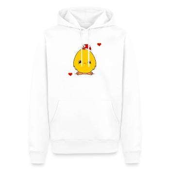 Noël poussin Noël Coeur de Noël - Sweat à capuche Premium bio Homme - blanc - Devant - Nico (187cm)