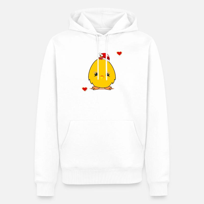 Noël poussin Noël Coeur de Noël - Sweat à capuche Premium bio Homme - blanc