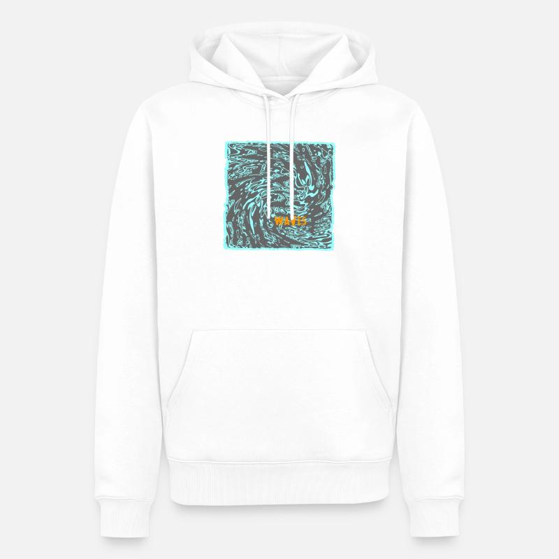 Wave flow neon pattern surf - Men’s Premium Organic Hoodie - white