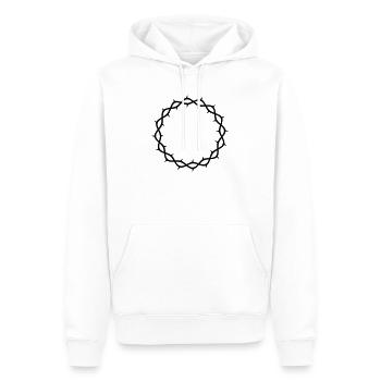 Dornenkrone - Männer Premium Bio Hoodie - Weiß - Vorne - Nico (187cm)