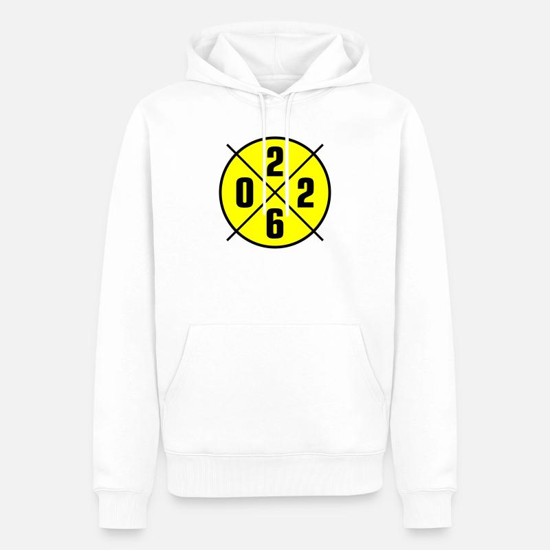 Cercle de l’année 2026 - Sweat à capuche Premium bio Homme - blanc