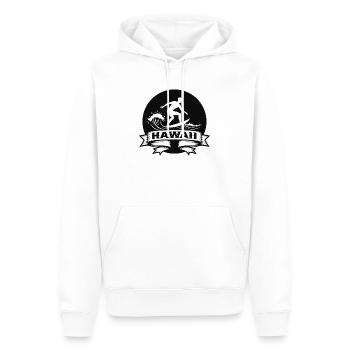 Surfer Hawaii Wellenbanner - Männer Premium Bio Hoodie - Weiß - Vorne - Nico (187cm)