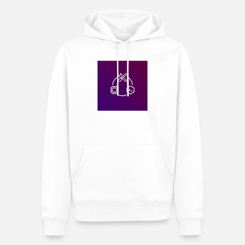 Outil de code de puce TechKreis - Sweat à capuche Premium bio Homme - blanc