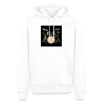 Black Silver Drumset Illustration - Men’s Premium Organic Hoodie - white - Front - Nico (187cm)
