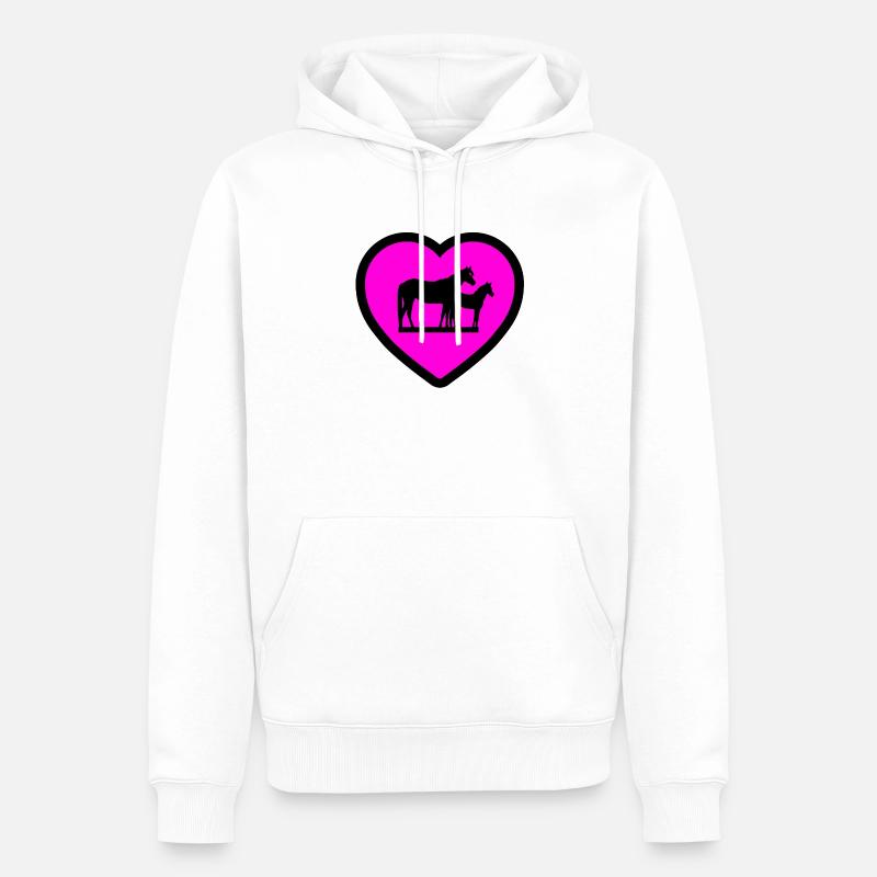 Pferde - Männer Premium Bio Hoodie - Weiß