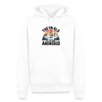 Glider Thermik ruft, ich antworte– Segelflug - Männer Premium Bio Hoodie - Weiß - Vorne - Nico (187cm)