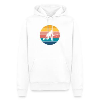 tennis - Sweat à capuche Premium bio Homme - blanc - Devant - Nico (187cm)