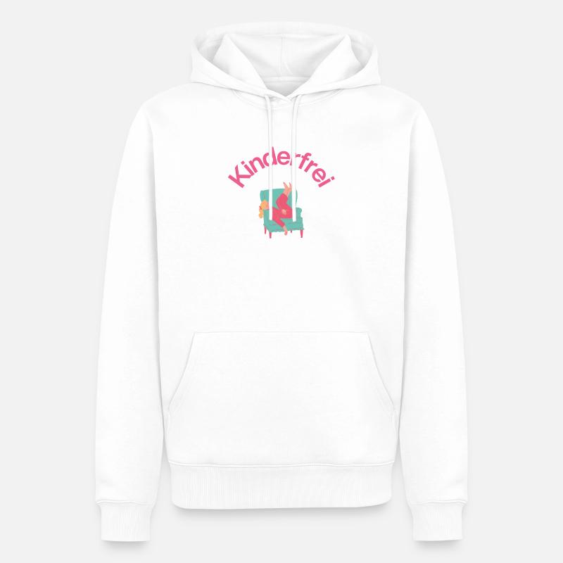 Kinderfrei – Sofa, Schlaf & Stille, Mutter schläft - Männer Premium Bio Hoodie - Weiß