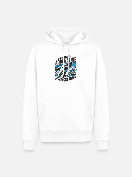 Skispringer Skispringen Wintersport - Männer Premium Bio Hoodie - Weiß