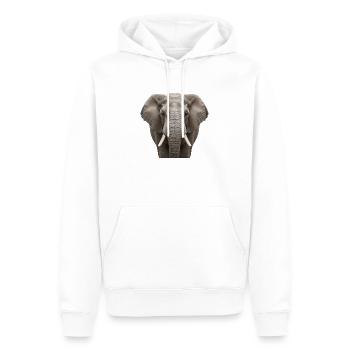 Portrait d’éléphant : Majestueux design de faune sauvage - Sweat à capuche Premium bio Homme - blanc - Devant - Nico (187cm)