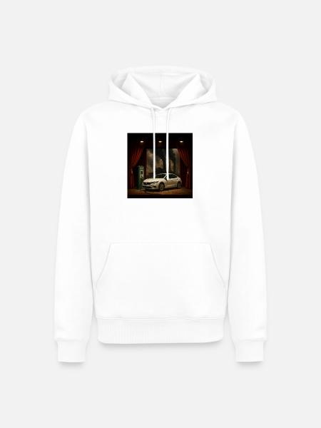 Elektroauto auf der Rauchszene - Männer Premium Bio Hoodie - Weiß
