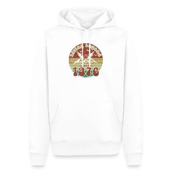 50. Geburtstag Living Legend since VIN 02/1976 - Männer Premium Bio Hoodie - Weiß - Vorne - Nico (187cm)