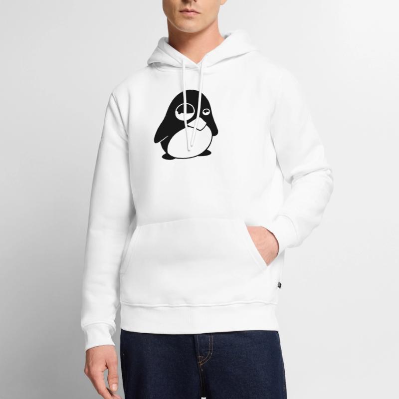Grumpy Tux – Funny Linux Penguin for Nerds Men’s Premium Organic Hoodie
