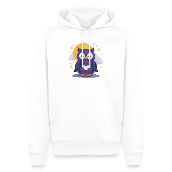Oiseau de nuit au clair de lune - Sweat à capuche Premium bio Homme - blanc - Devant - Nico (187cm)