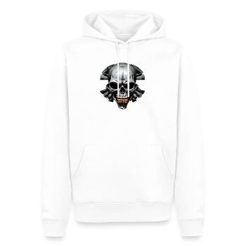 Ischadel dans un cercle rocheux - Sweat à capuche Premium bio Homme - blanc - Devant - Nico (187cm)