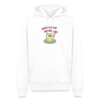 Une grenouille mignonne attire le cœur Tu es une excellente prise - Sweat à capuche Premium bio Homme - blanc - Devant - Nico (187cm)