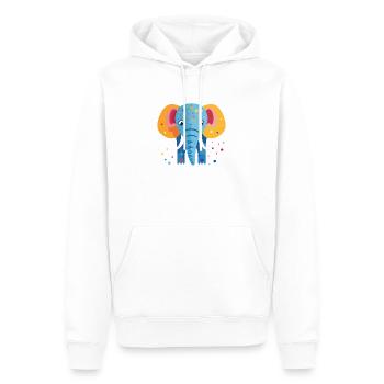 Bunter Elefantenkonfetti - Männer Premium Bio Hoodie - Weiß - Vorne - Nico (187cm)