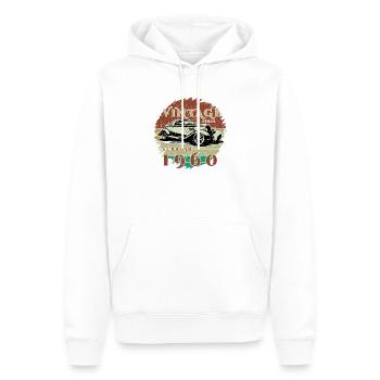 66e anniversaire - Classique - Vintage depuis 02/1960 - Sweat à capuche Premium bio Homme - blanc - Devant - Nico (187cm)